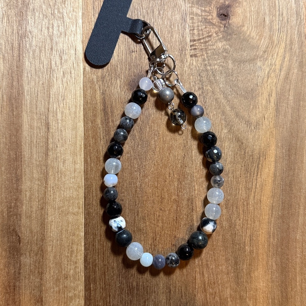 ⭐️ 107. Handmade REAL STONE -Orca- Phone Strap Bracelet Clip On #38